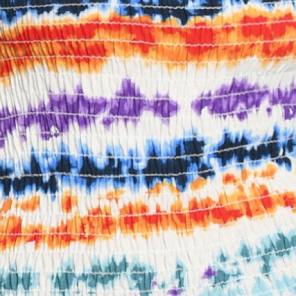 NWT White Long Sleeve Tie Dye Off The Shoulder Top - Picture 3 of 5